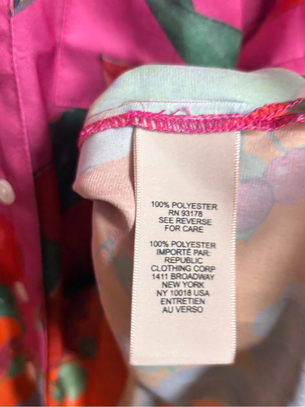Philosophy Pink Button Up Shirt Size 1X - Picture 8 of 9